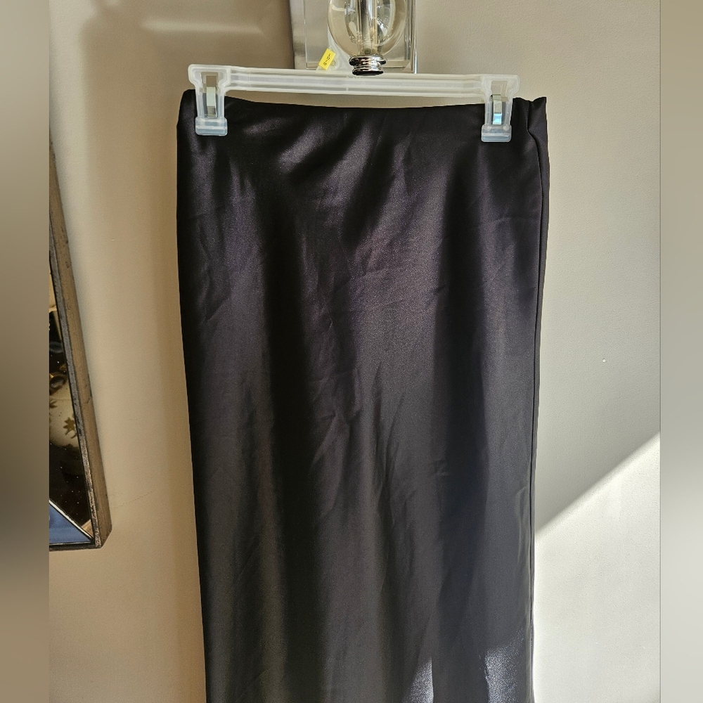 Zara Black Slip Skirt Satin - Size XS - Picture 2 of 7